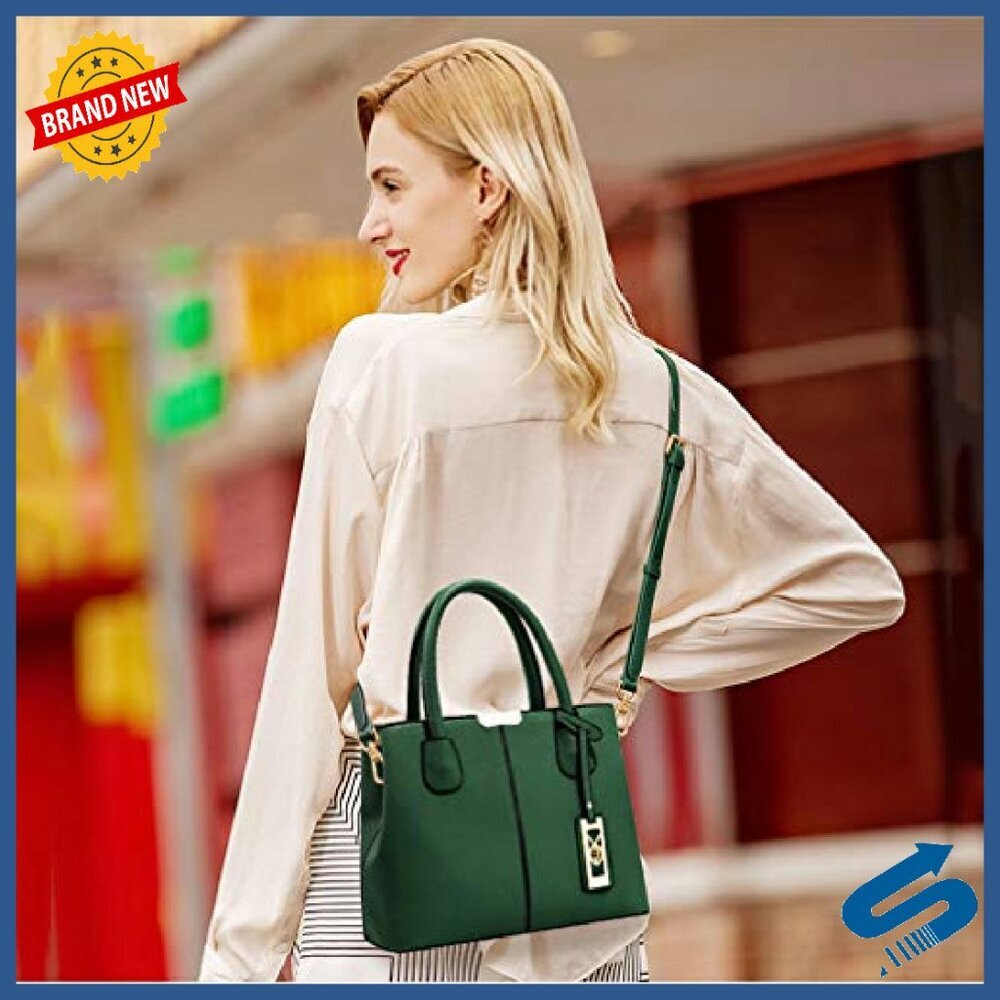 PU Leather Satchel Tote with Multiple Pockets & Detachable Strap - Picture 6 of 8